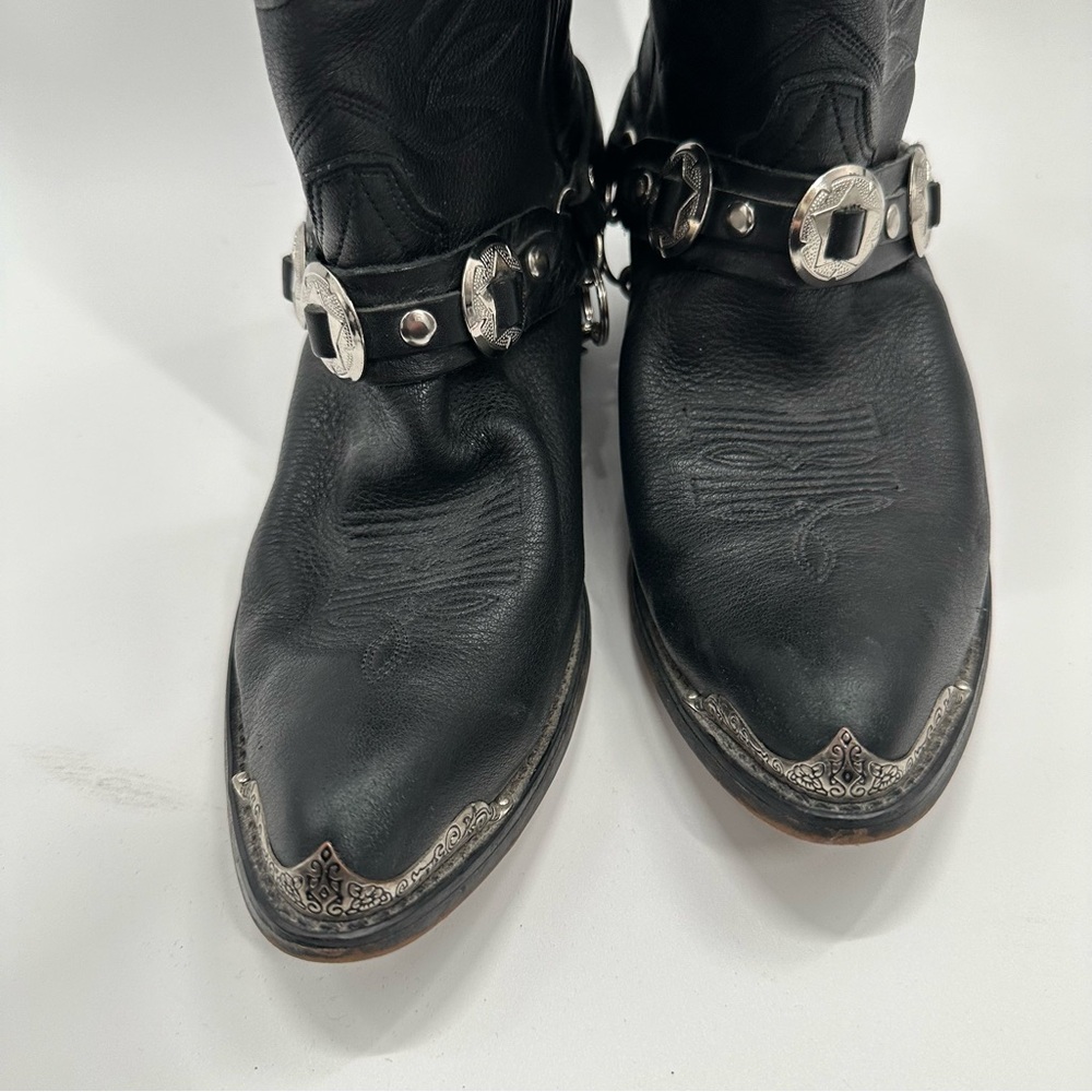 Durango Vintage Black Chain Western Cowboy Boots - Picture 5 of 9